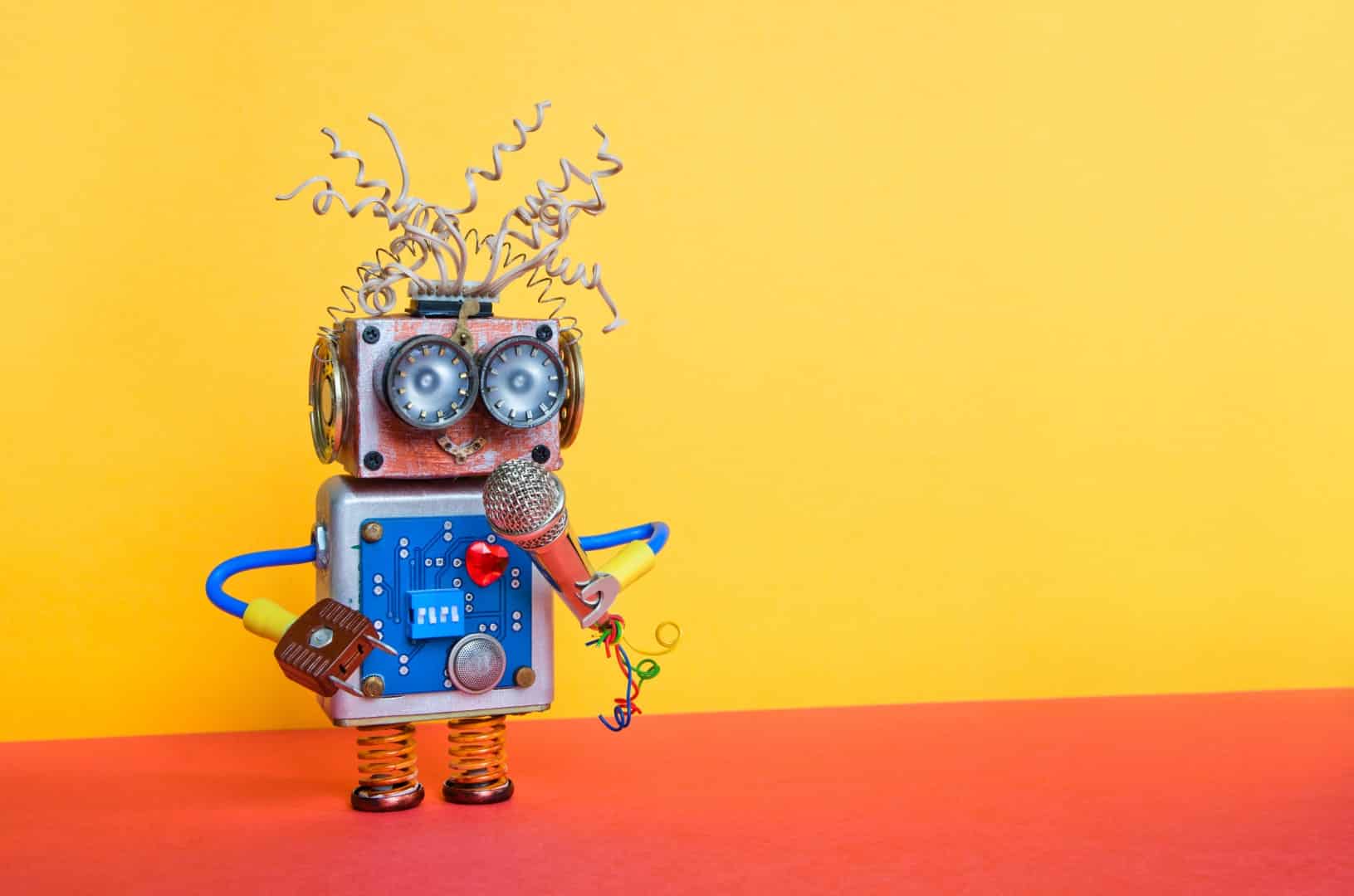 Chaos Created - Robot with Microphone Robot holding a microphone