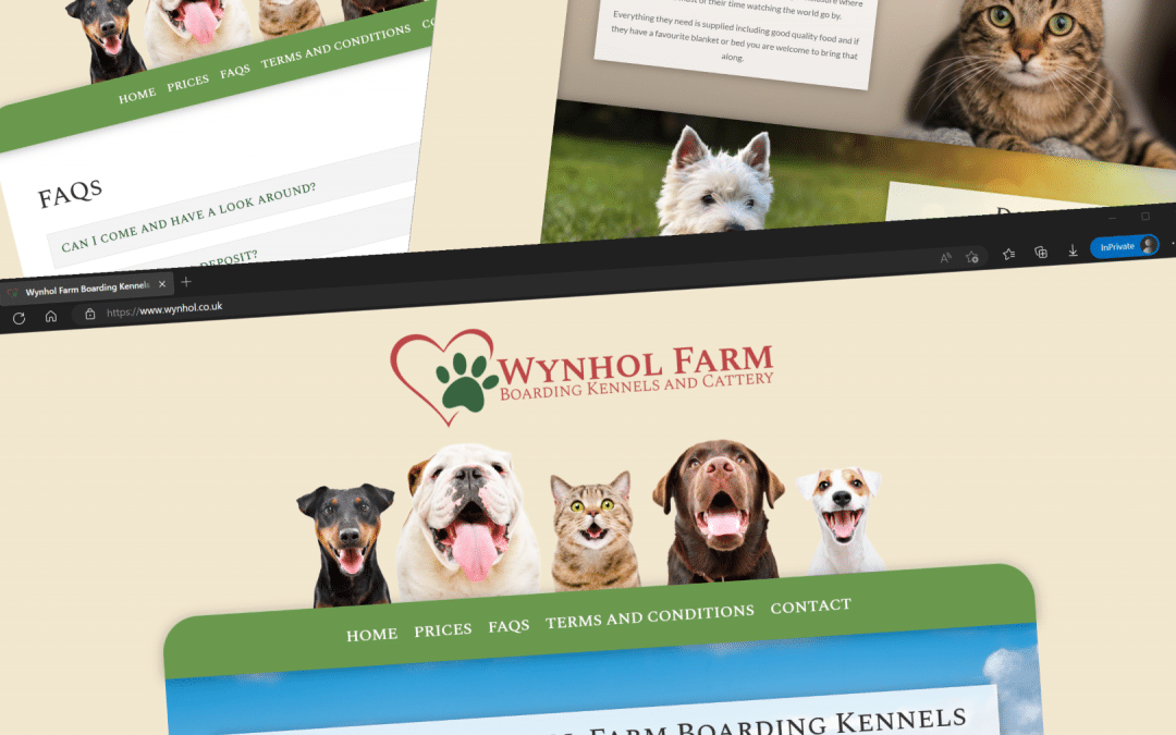 Wynhol Farm Boarding Kennels and Cattery Website